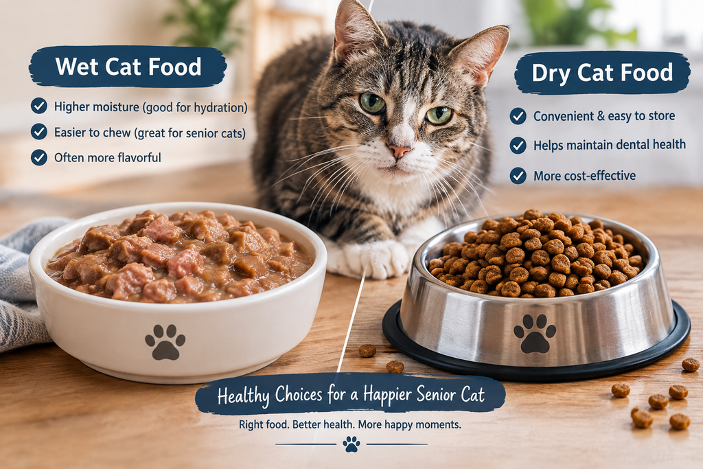 wet vs dry food for senior cats